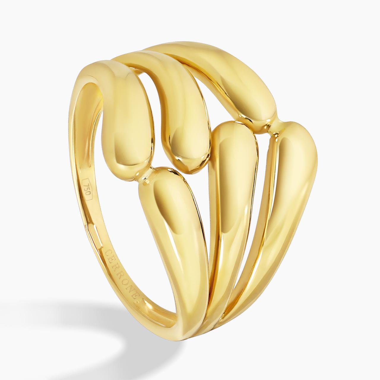 18ct yellow gold hollow fancy design ring