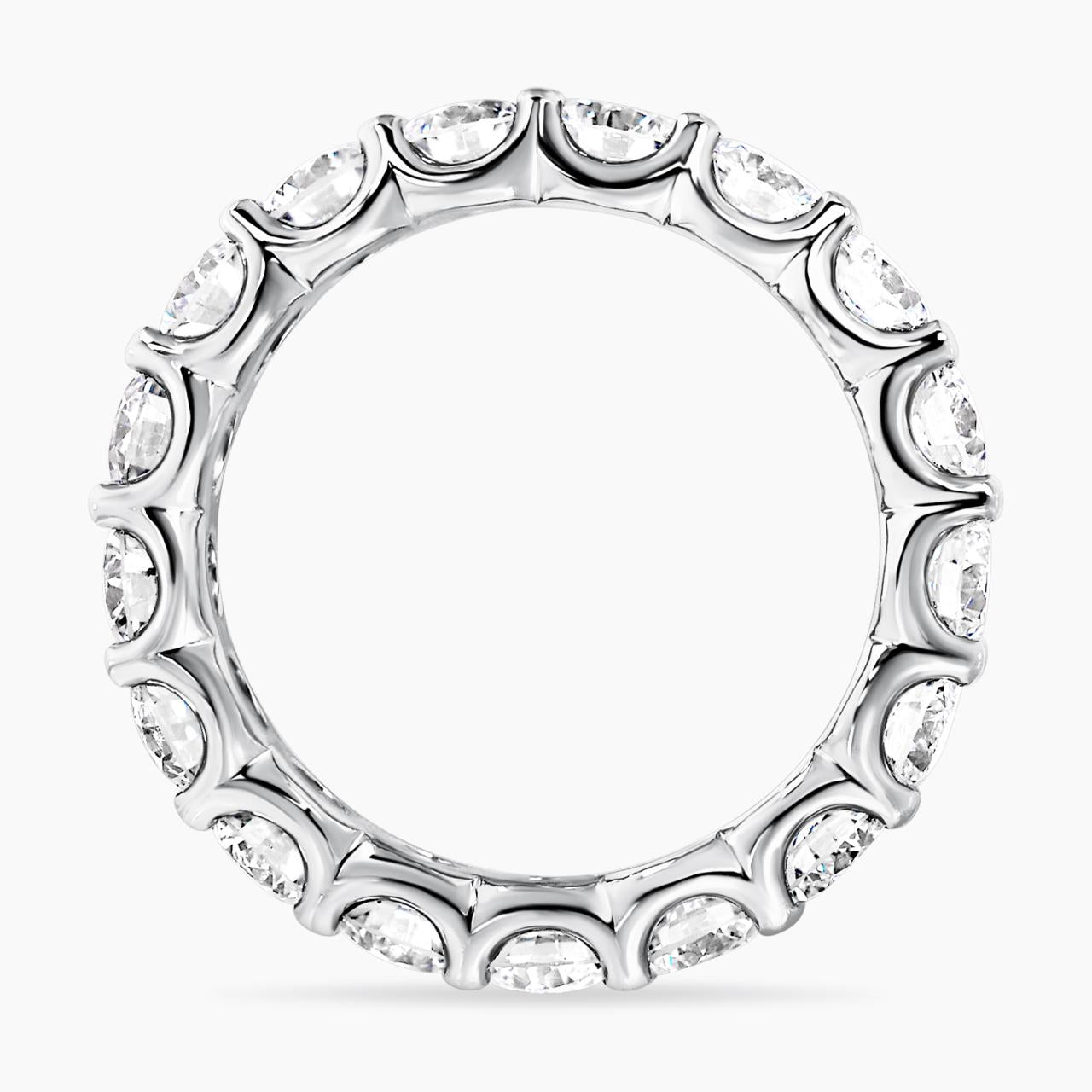Platinum LAB Grown Round Brilliant cut Diamond full circle ring side setting