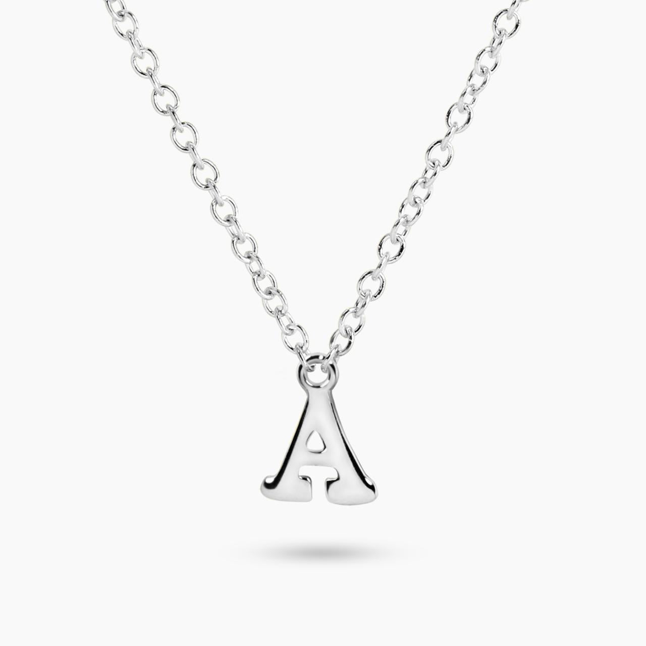 18ct white gold initial "A" necklace