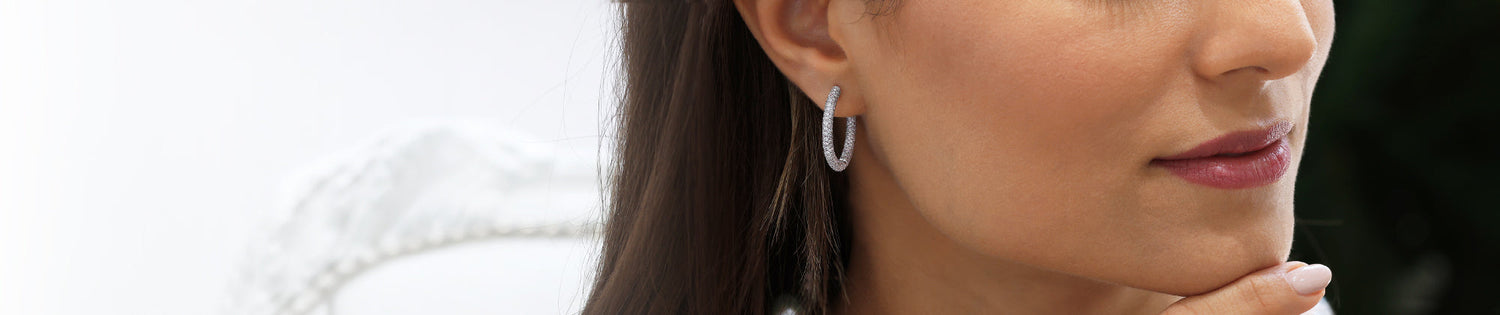 WHITE GOLD HOOP EARRINGS