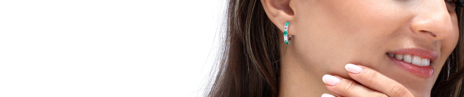 COLOURED GEMSTONE HOOP EARRINGS