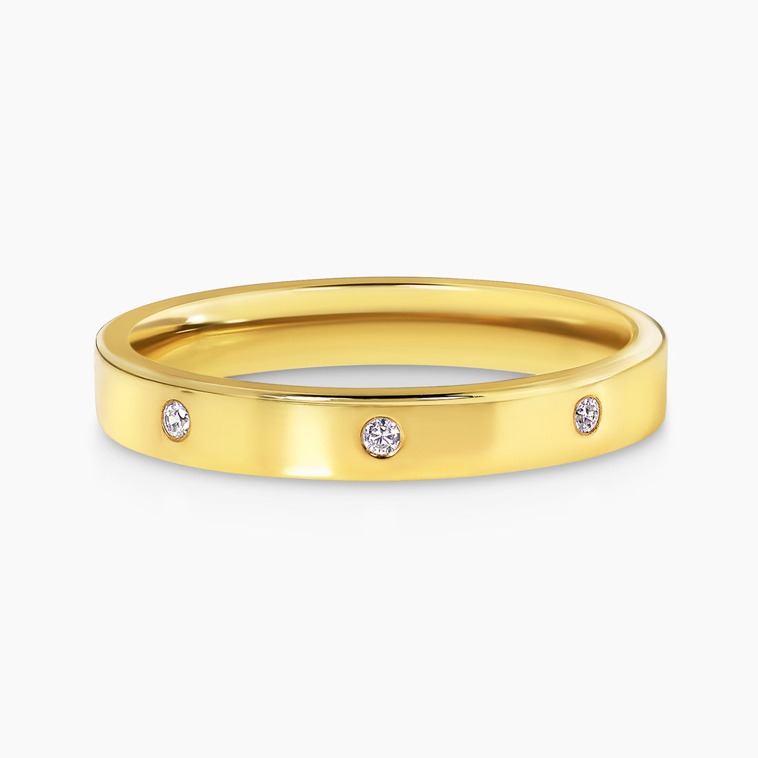 MADE TO ORDER - 18ct yellow gold 5=0.05ct RBC Lab Grown Diamond Cigar Band 3mm