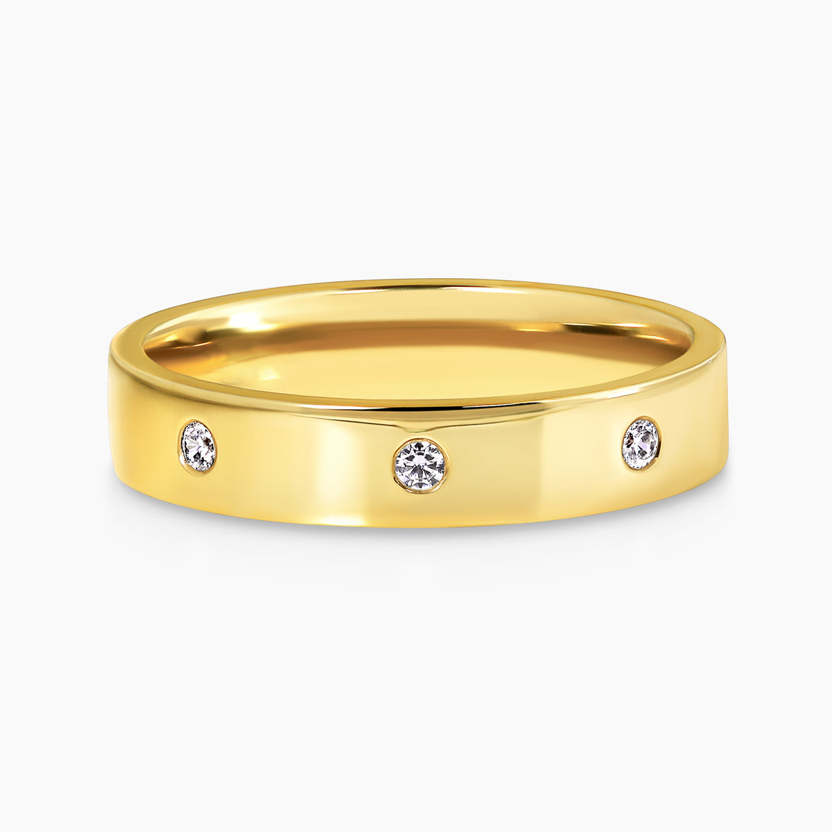 MADE TO ORDER - 18ct yellow gold 5=0.15ct RBC Lab Grown diamonds cigar band 5mm