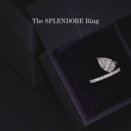 18ct white gold pear and round brilliant cut LAB Grown diamond engagement ring video