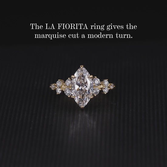 18ct yellow gold marquise lab grown diamond ring video