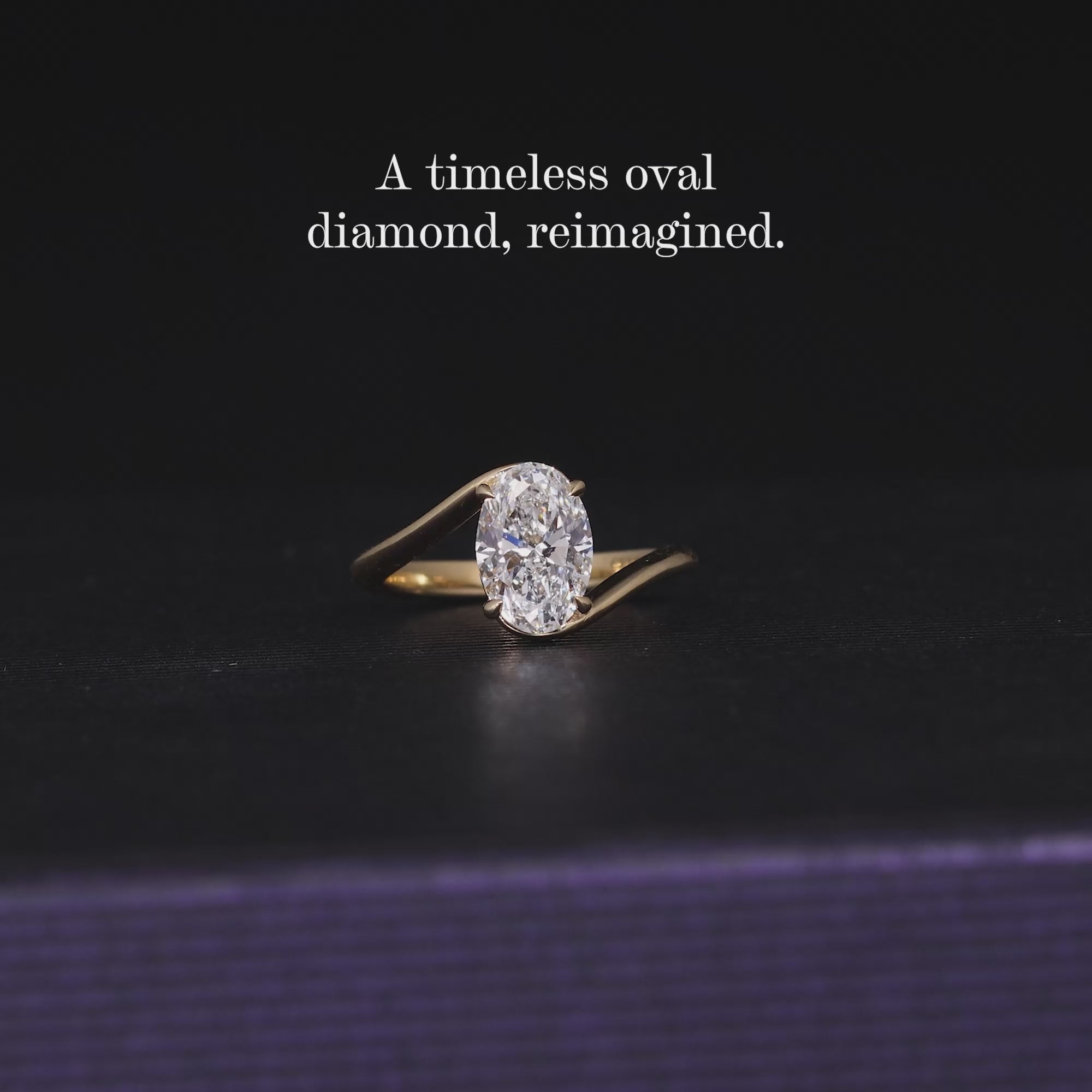 18ct yellow gold oval lab grown diamond solitaire ring