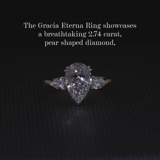 18ct rose and white gold Grown Pear shaped diamond ring video