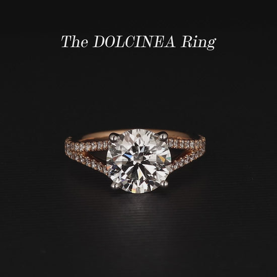 18ct rose and white gold 3.15ct round brilliant cut diamond split band ring