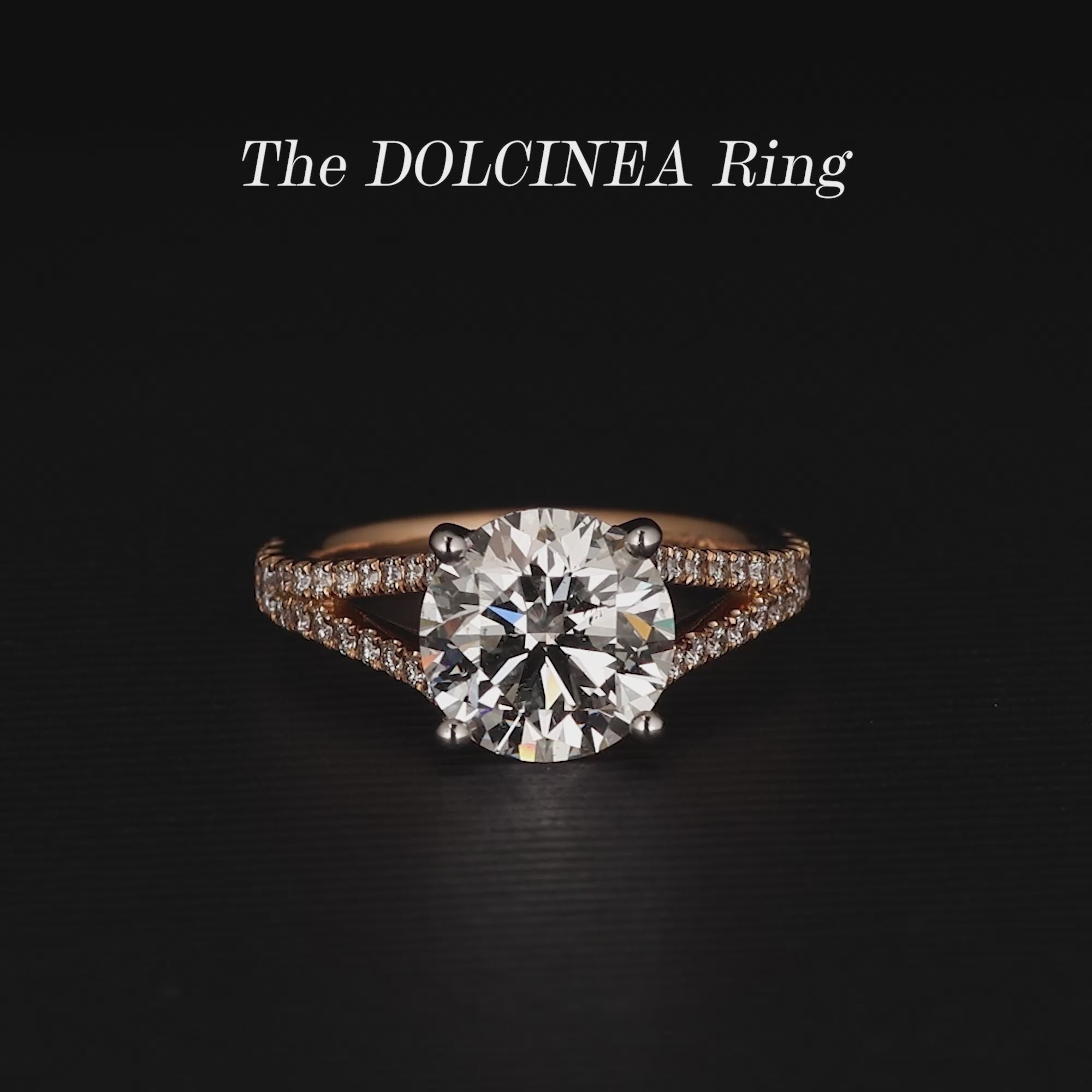 18ct rose and white gold 3.15ct round brilliant cut diamond split band ring