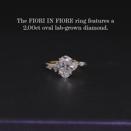 18ct yellow gold oval lab grown diamond ring with pear and marquise shaped lab grown diamonds video