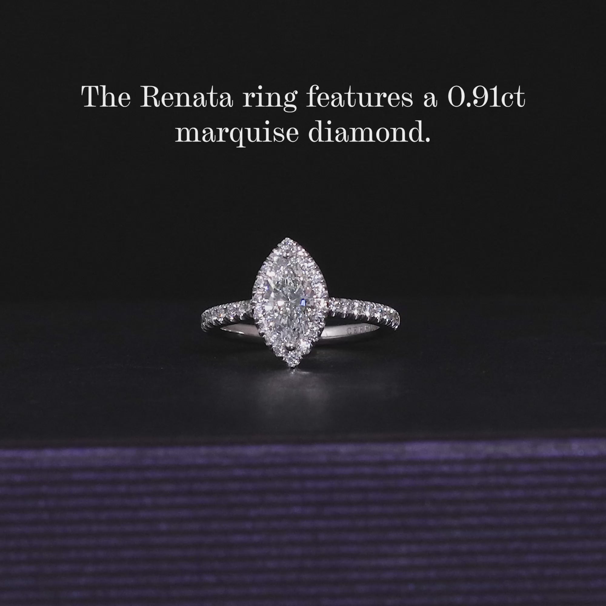 18ct white gold marquise diamond engagement ring with halo video