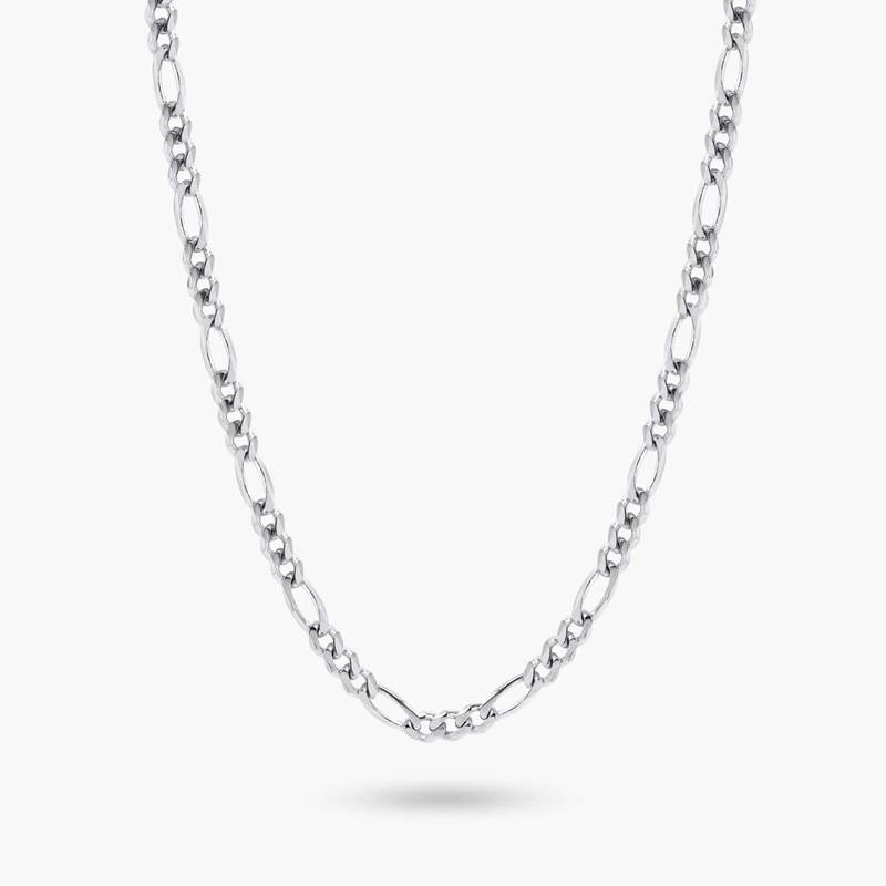 9ct White Gold 45cm Figaro Chain