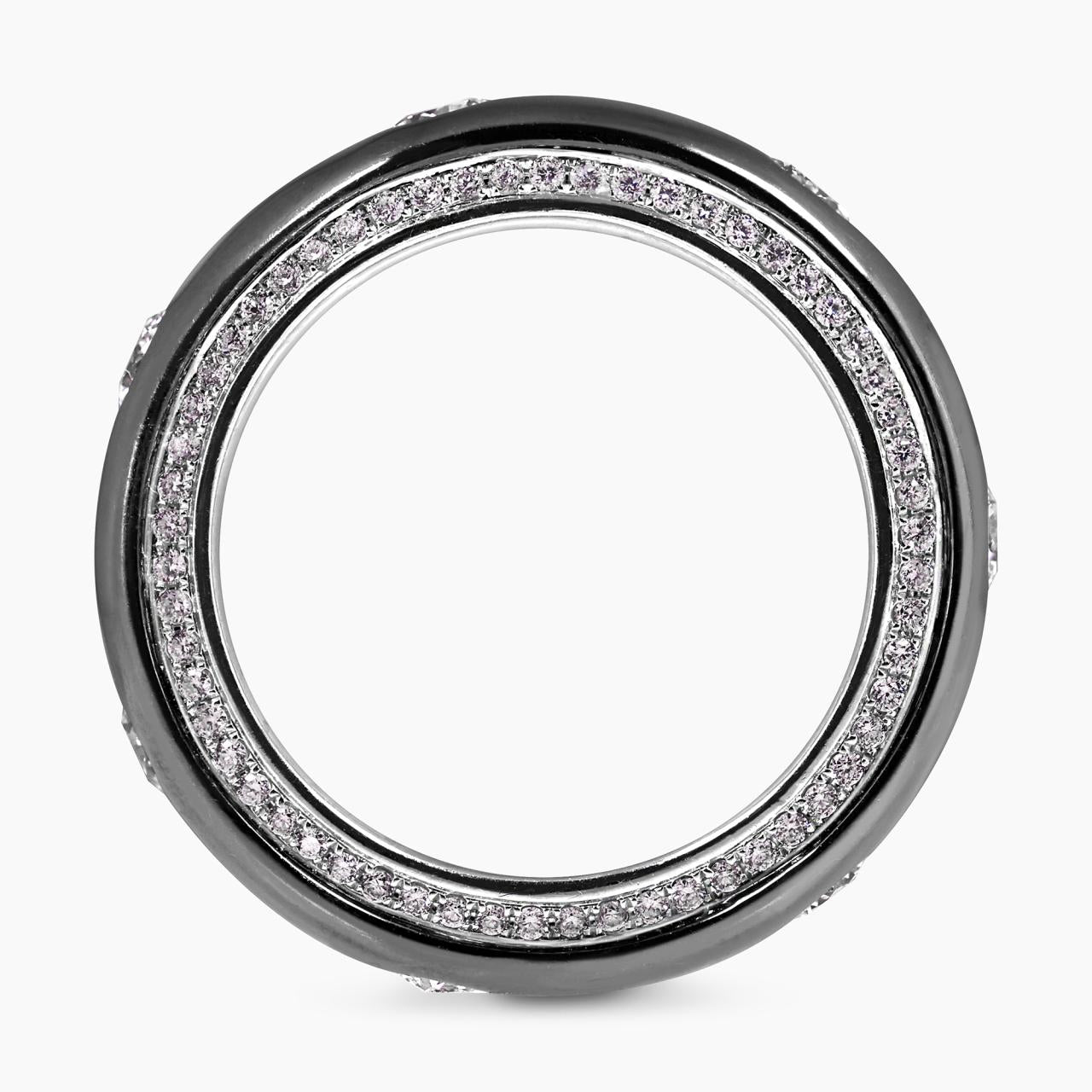 18ct Two Tone Gold Diamond Mens Ring