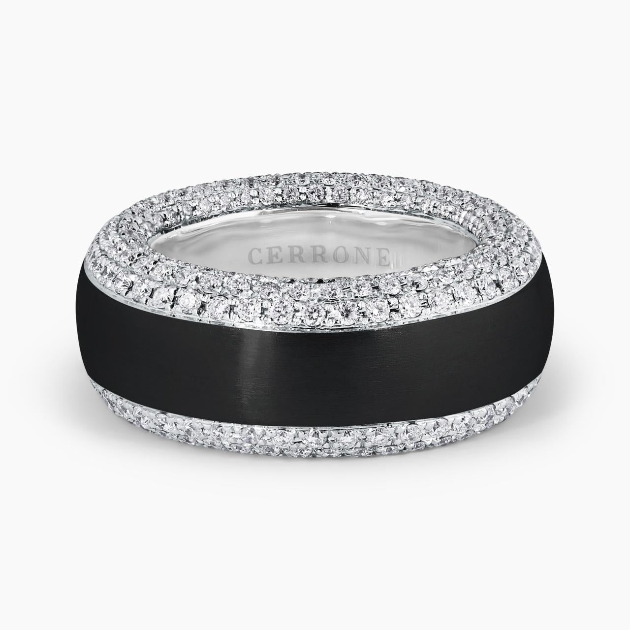 18ct Two Tone Gold Diamond Mens Ring