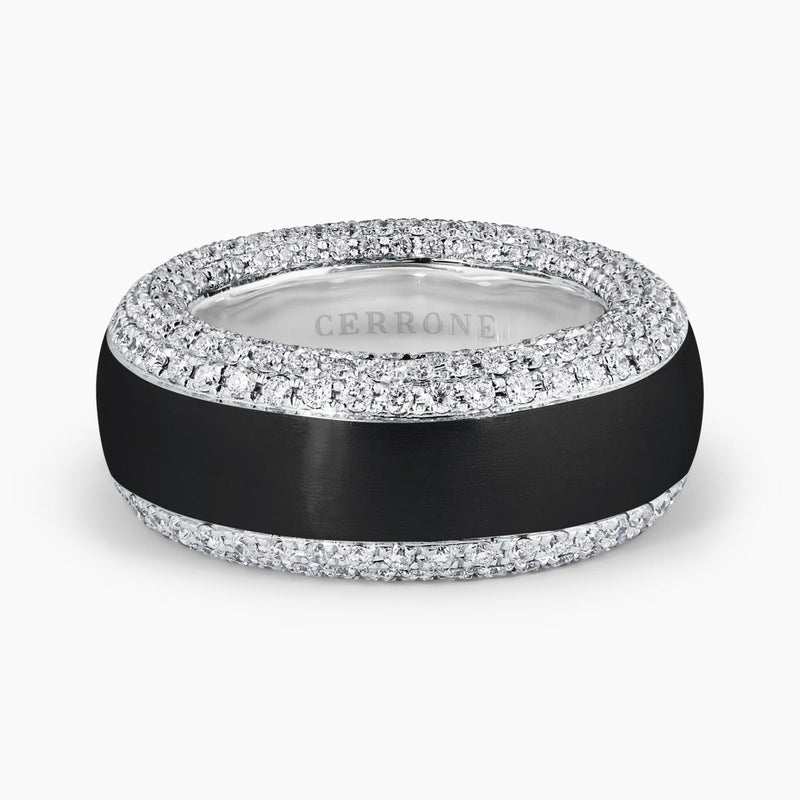 18ct Two Tone Gold Diamond Mens Ring
