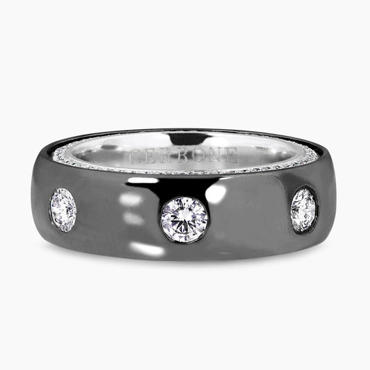 18ct Two Tone Diamond Men’s Ring
