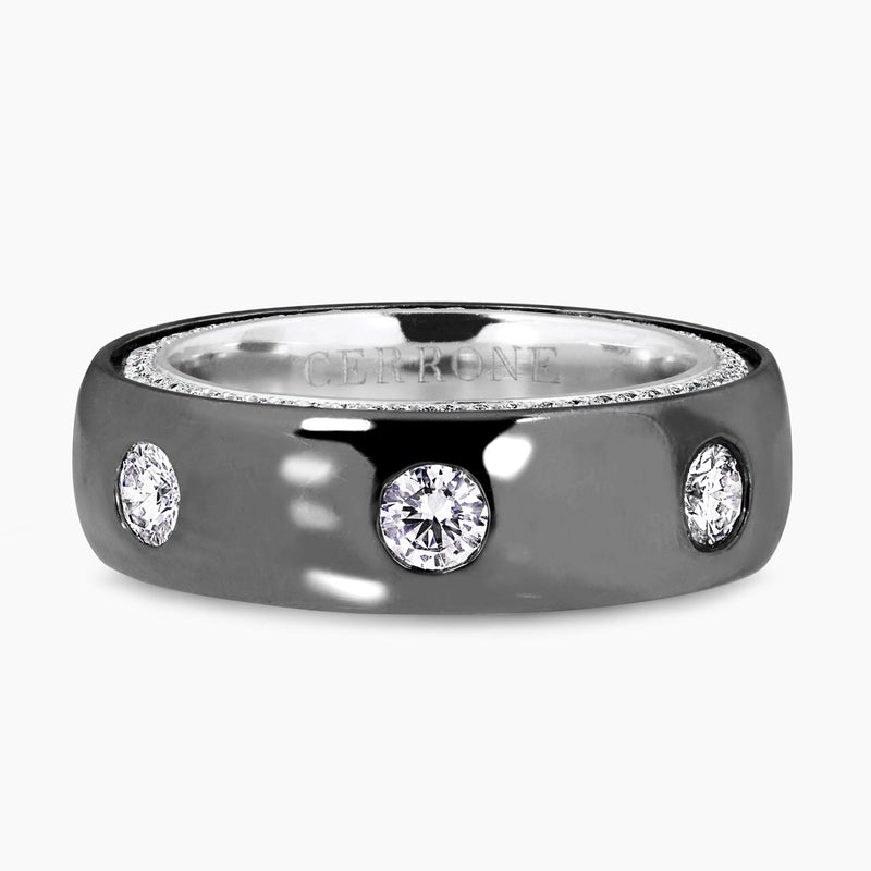 18ct Two Tone Diamond Men’s Ring