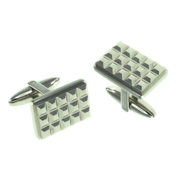 Stainless Steel Cufflinks With Square Pattern
