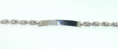 18ct white gold ID plate bracelet 18cm