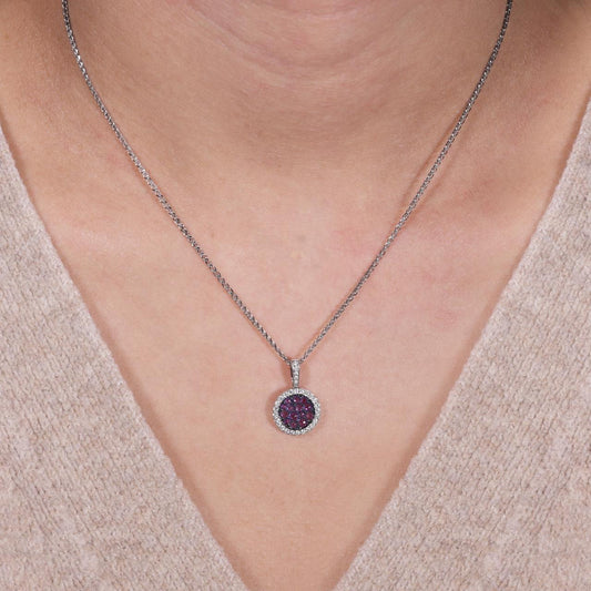 18ct white gold sapphire and diamond necklace