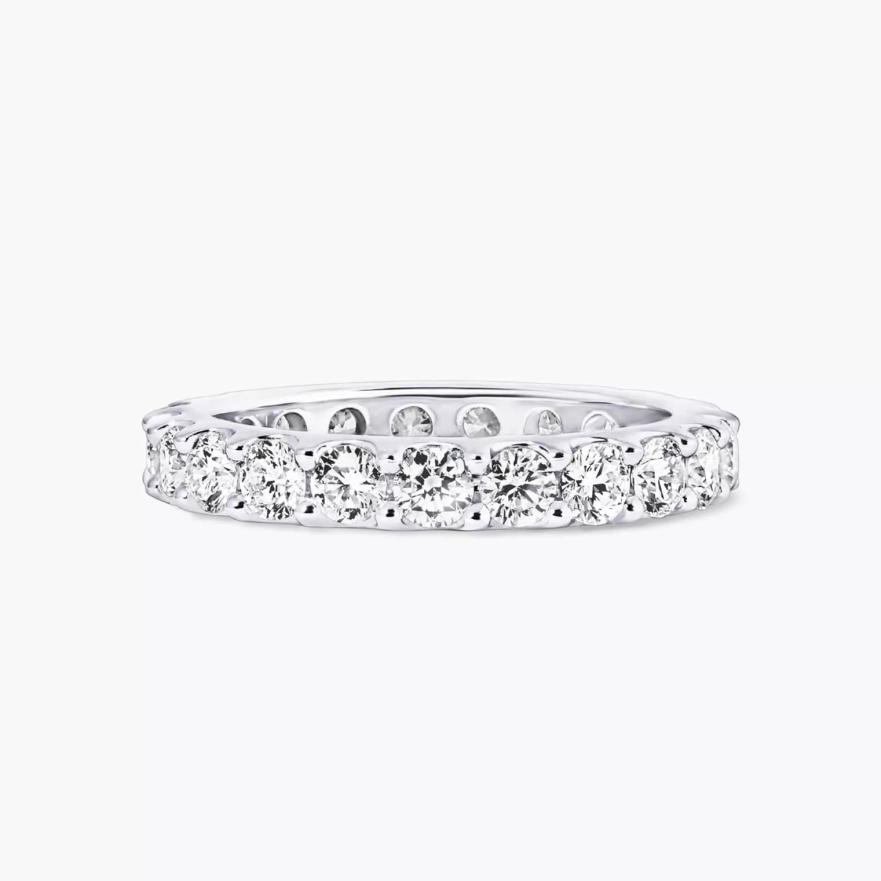 18ct white gold round brilliant cut diamond full circle ring
