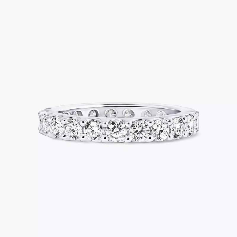 18ct white gold round brilliant cut diamond full circle ring