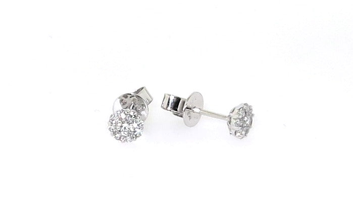 18ct white gold 18=0.30ct round brilliant cut diamond cluster stud earrings