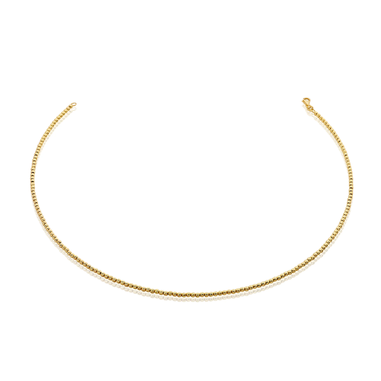 18ct yellow gold 40cm ball necklace