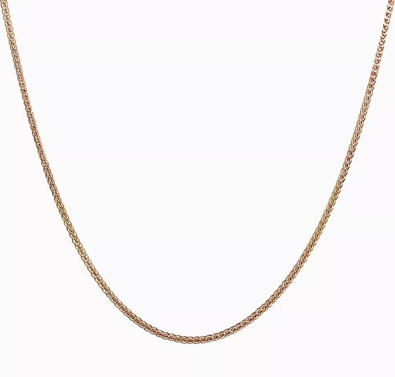 18ct rose gold 45cm foxtail adjustable chain