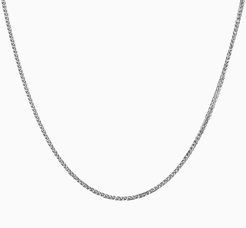 18ct white gold 42cm foxtail adjustable chain