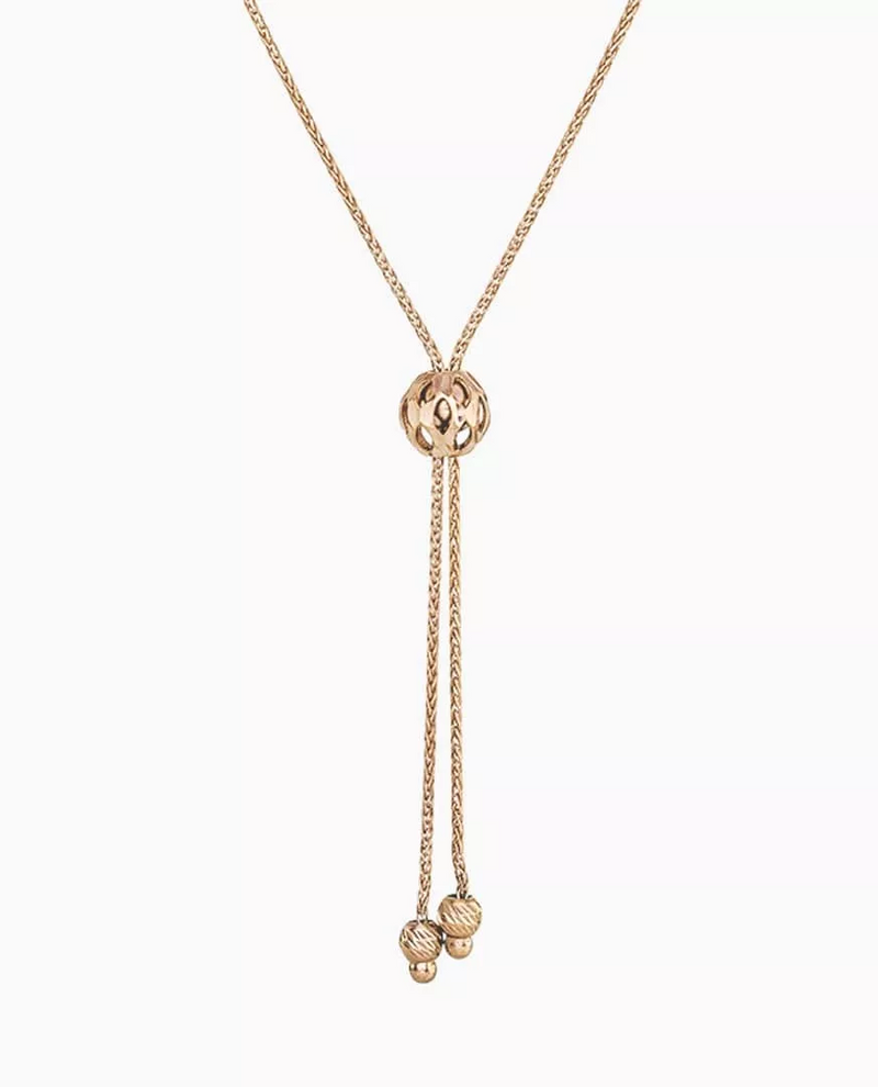 18ct rose gold 42cm trace chain necklace