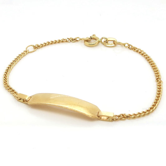 18ct yellow gold ID baby bracelet
