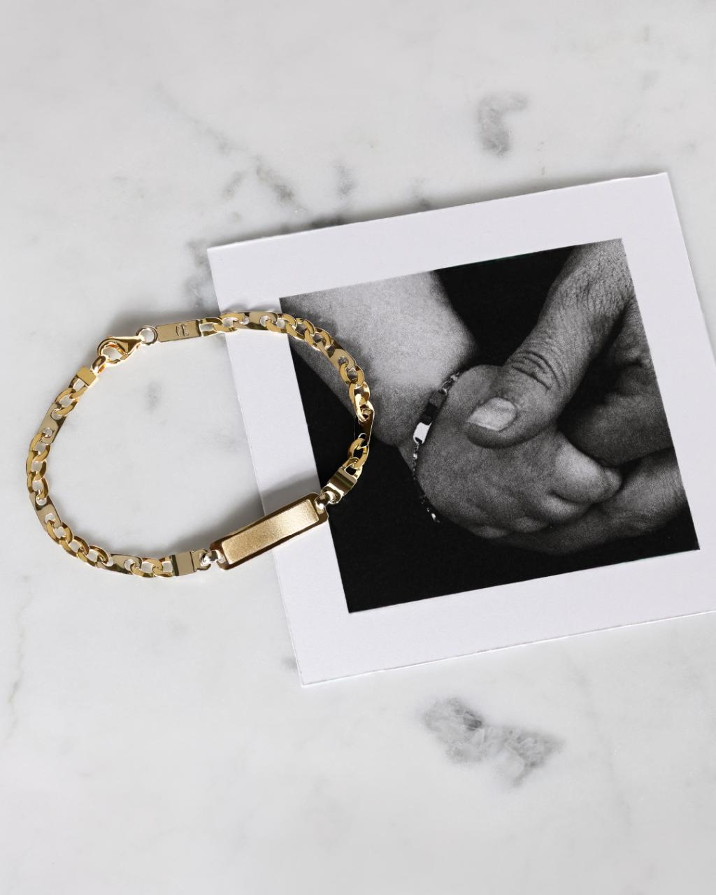 18ct yellow and white gold ID baby bracelet