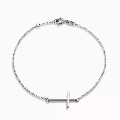 18ct white gold cross bracelet