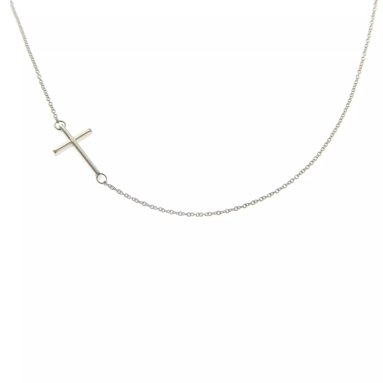 18ct white gold cross necklace