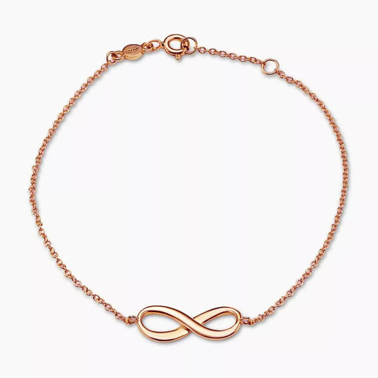 18ct rose gold infinity 19cm bracelet