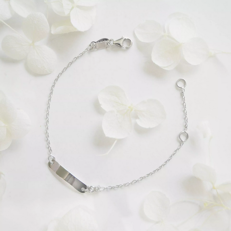 18ct white gold Diamond Baby ID bracelet