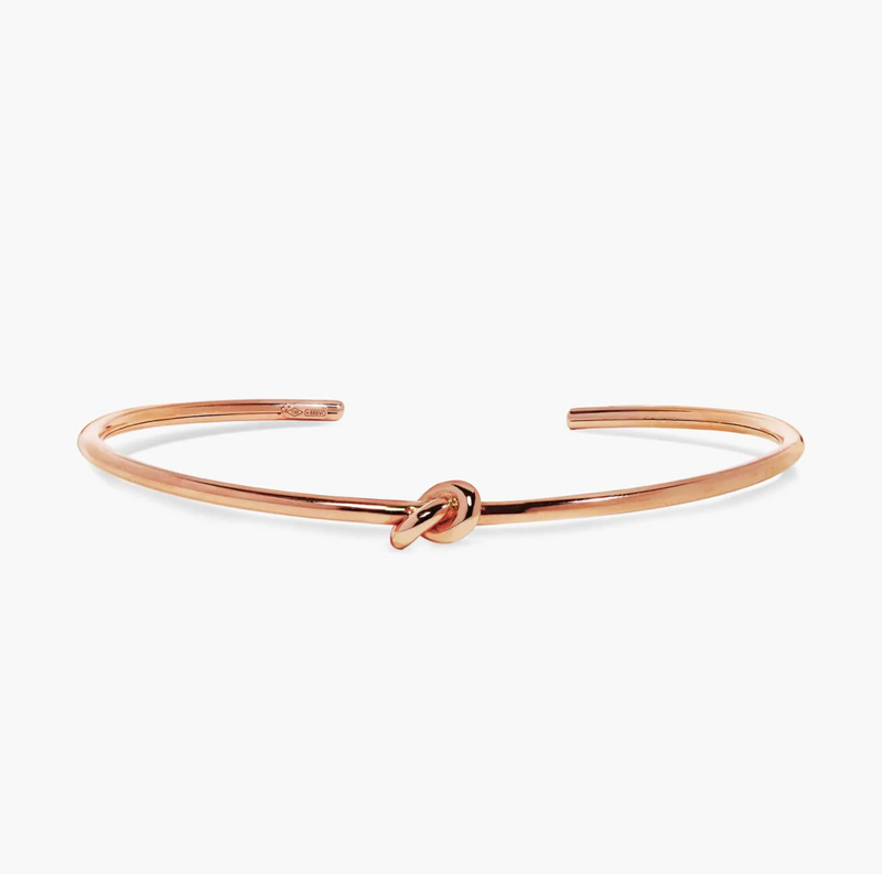 18ct rose gold knot bangle