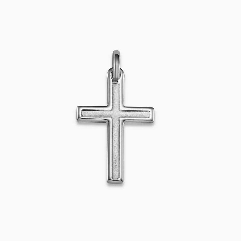 18ct white gold cross pendant