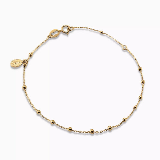 18ct yellow gold baby rosary bracelet with medallion
