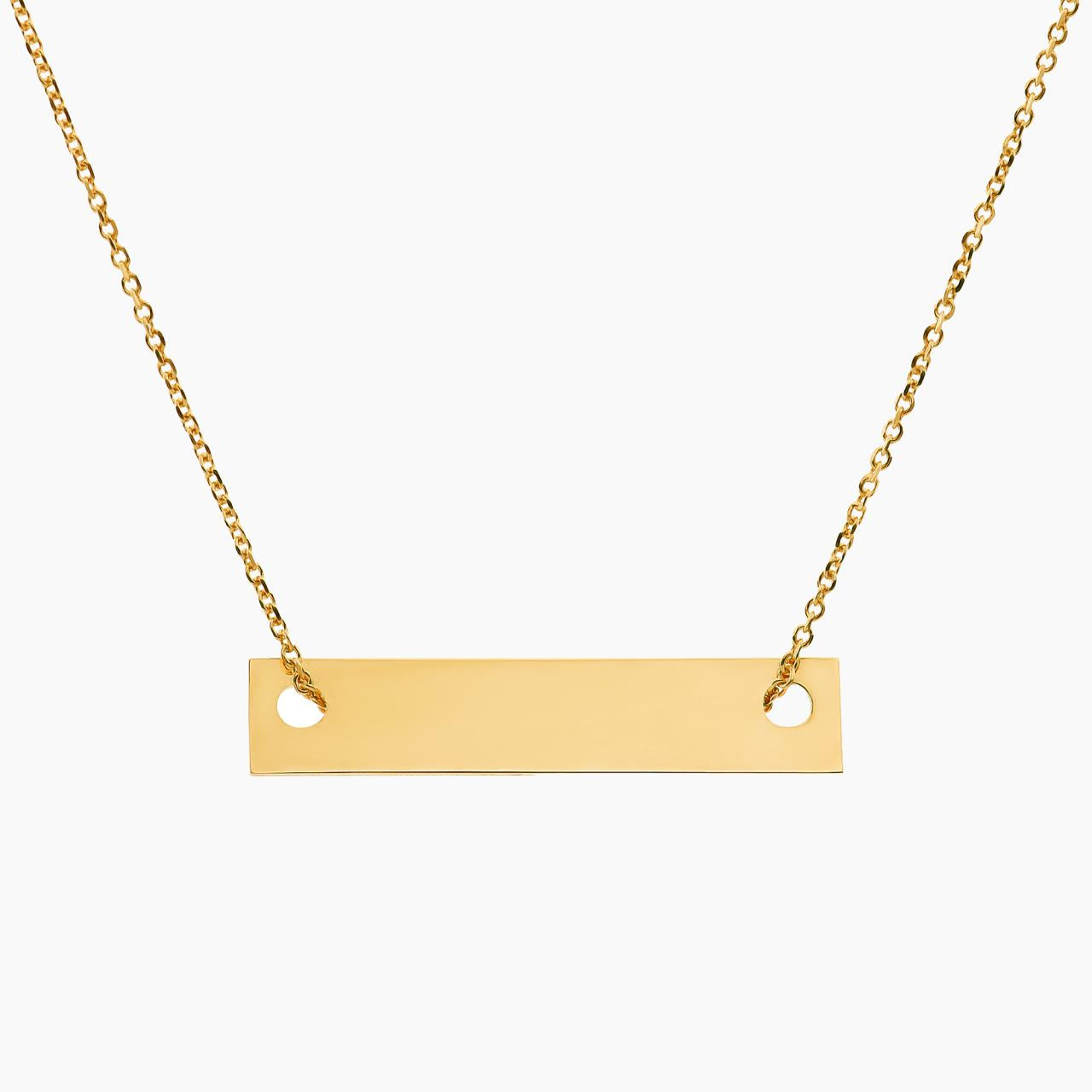 18ct yellow gold bar shape necklace