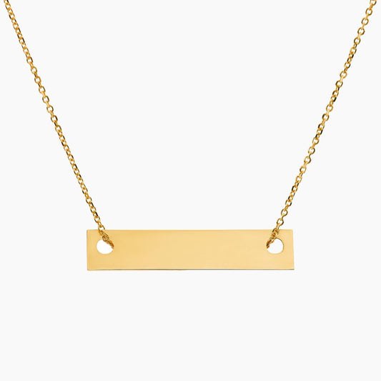 18ct yellow gold bar shape necklace