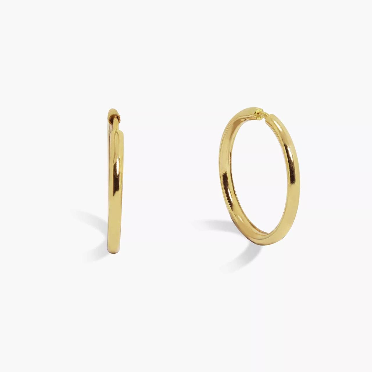 18ct yellow gold extra small plain hoop ‘sleepers’ earrings