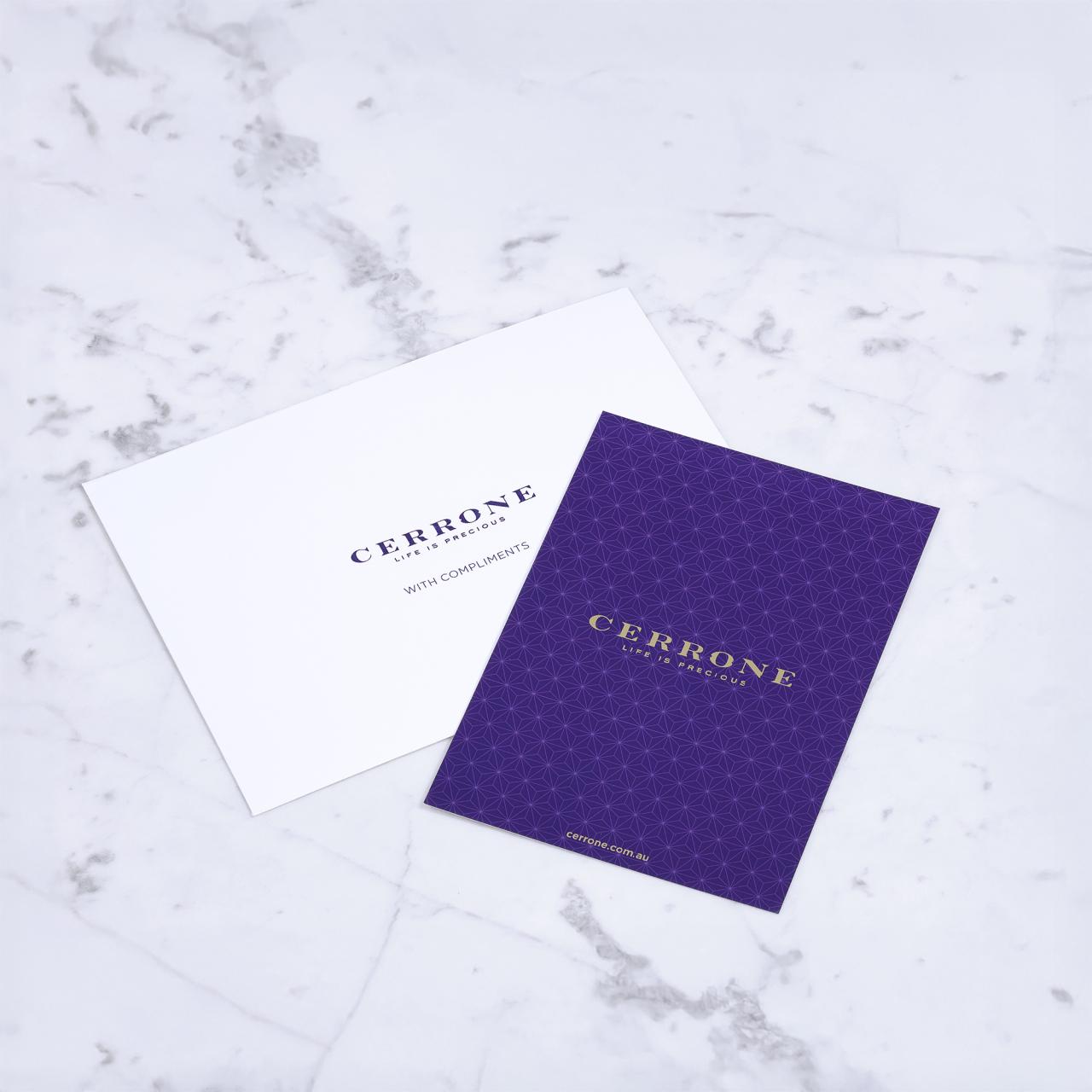 Cerrone Jewellers gift card with envelope