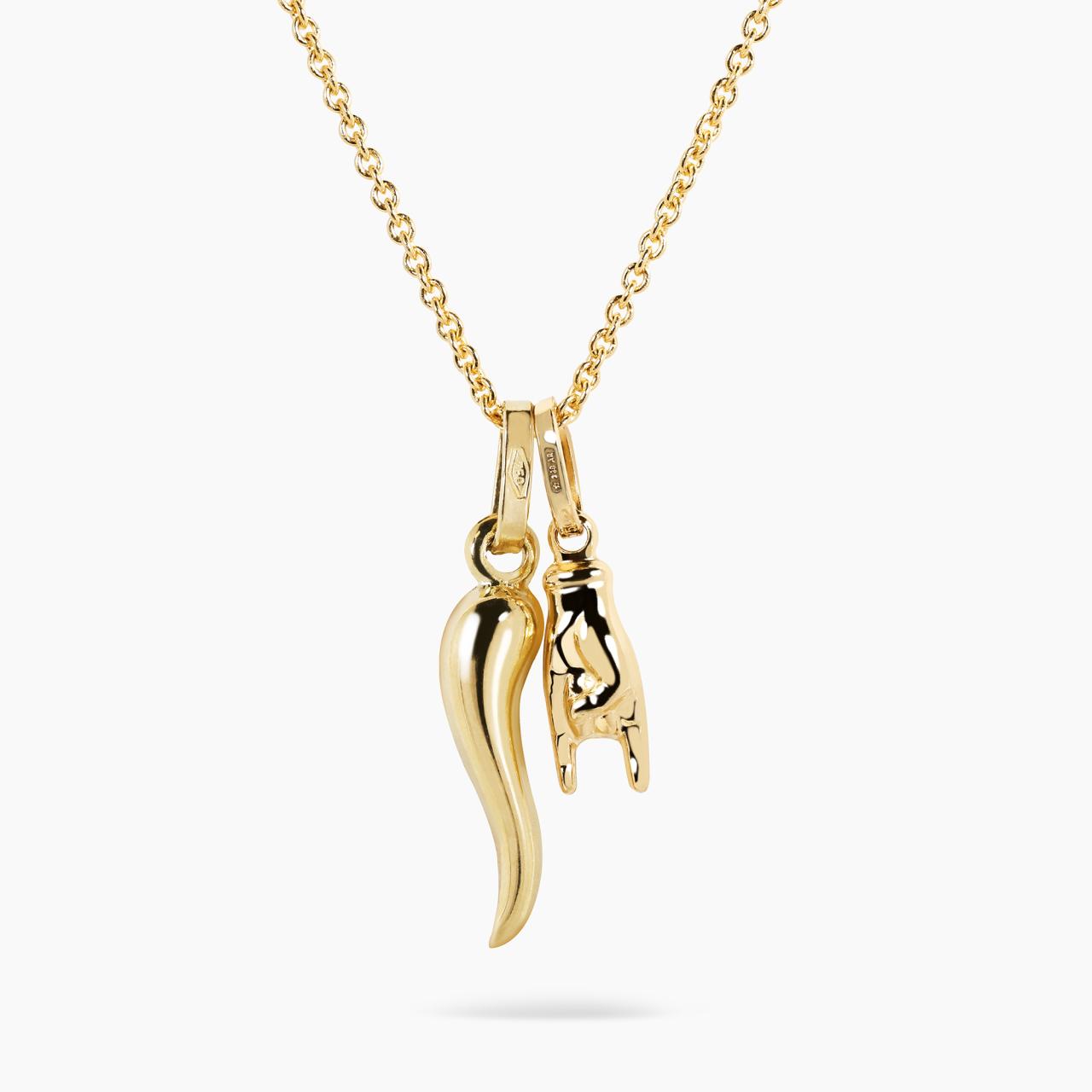 18ct yellow gold 'corno' horn 28mm x 5mm pendant – House of Cerrone