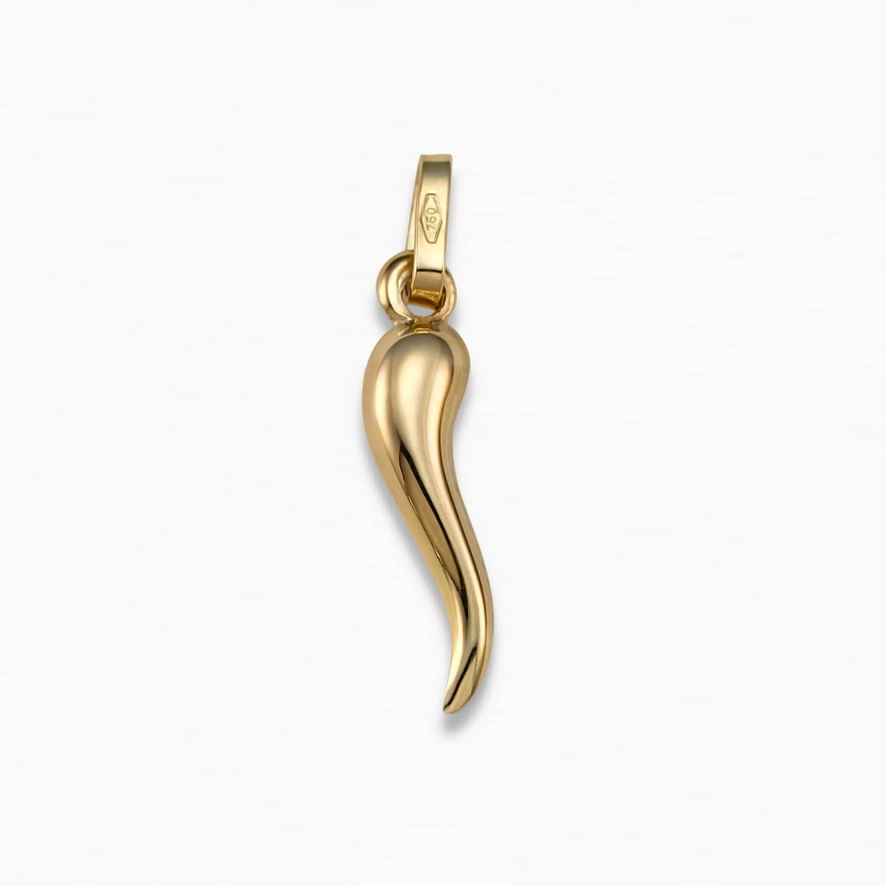 18ct yellow gold ‘corno’ horn 28mm x 5mm pendant