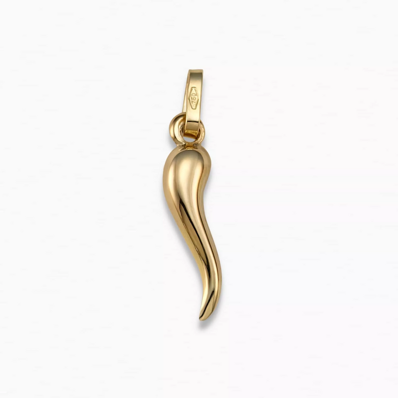 18ct yellow gold ‘corno’ horn 28mm x 5mm pendant