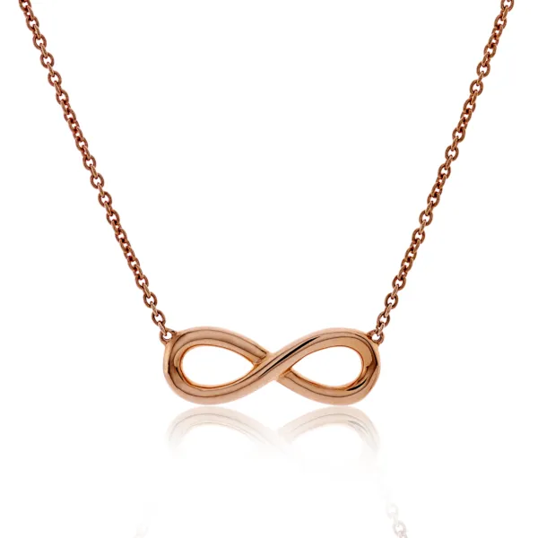 18ct rose gold infinity necklace
