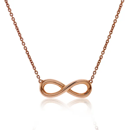 18ct rose gold infinity necklace