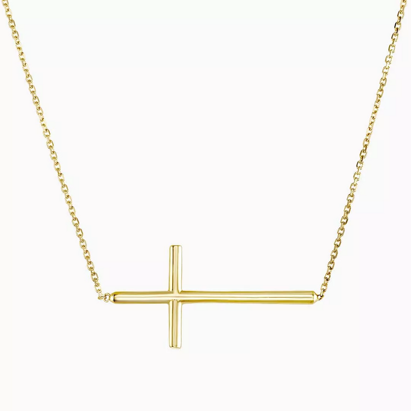 18ct yellow gold cross necklace